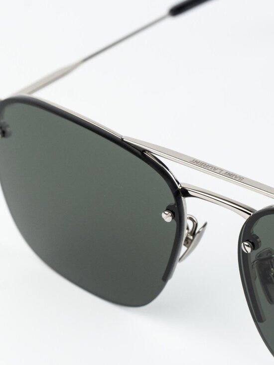 Saint Laurent Women Sunglasses Silver Grey Pilot SL309M 002 NEW AUTHENTIC main image 10